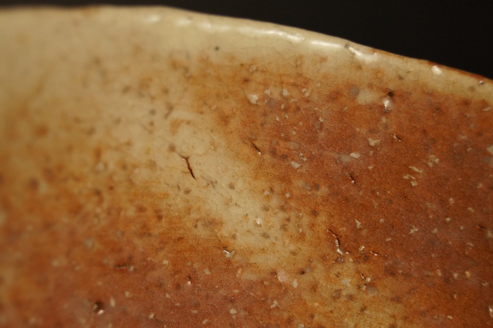 Glaze rim with fine cracks glaze close-up 4