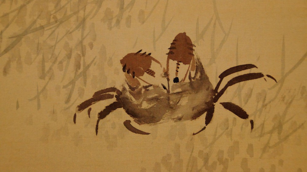 Play of the Crayfish Hanging Scroll by Ekito Crayfish Motif Close-Up 3