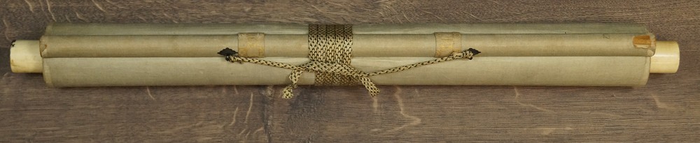 Japanese Hanging Scroll Chrysanthemums Rolled Up