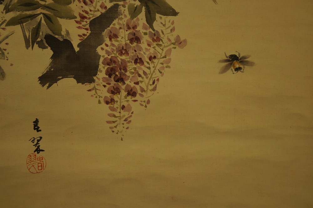 Biene - Japanisches Rollbild (Kakejiku, Kakemono)