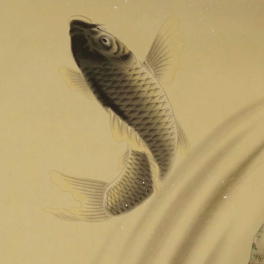 Koi at the Waterfall Motif Close-Up Preview