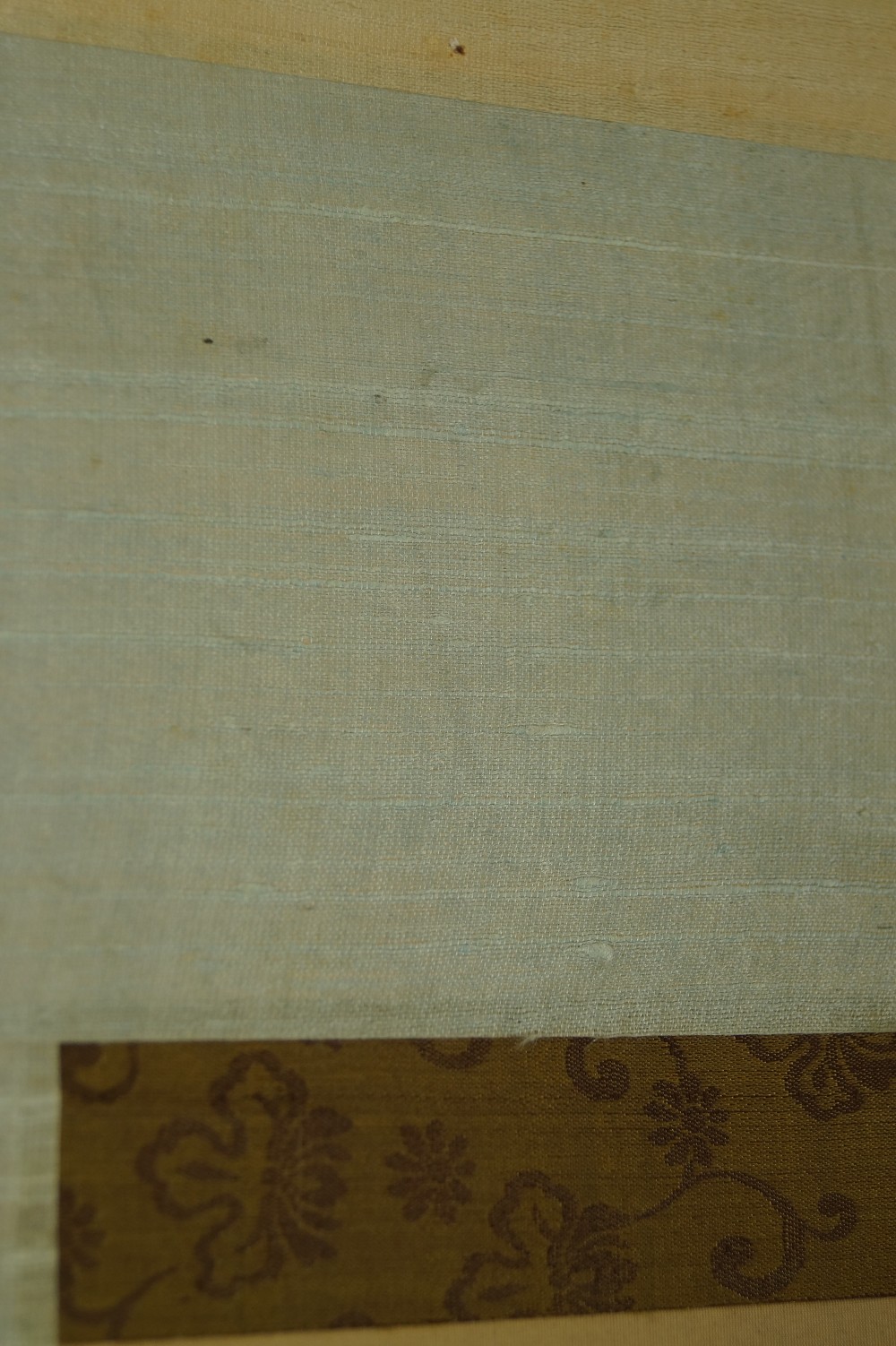 Hanging scroll raccoon dog mounting detail