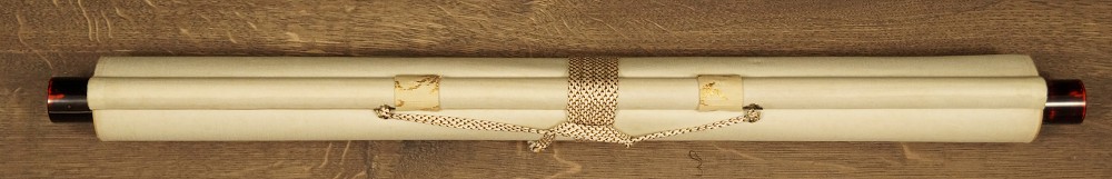Der Einsiedler und der Kranich - japanisches Rollgemälde (Kakejiku, Kakemono)