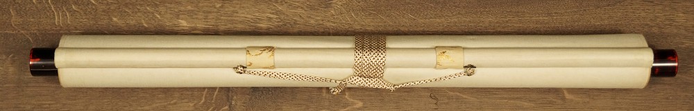 The Hermit and the Crane Kakemono Rolled Up