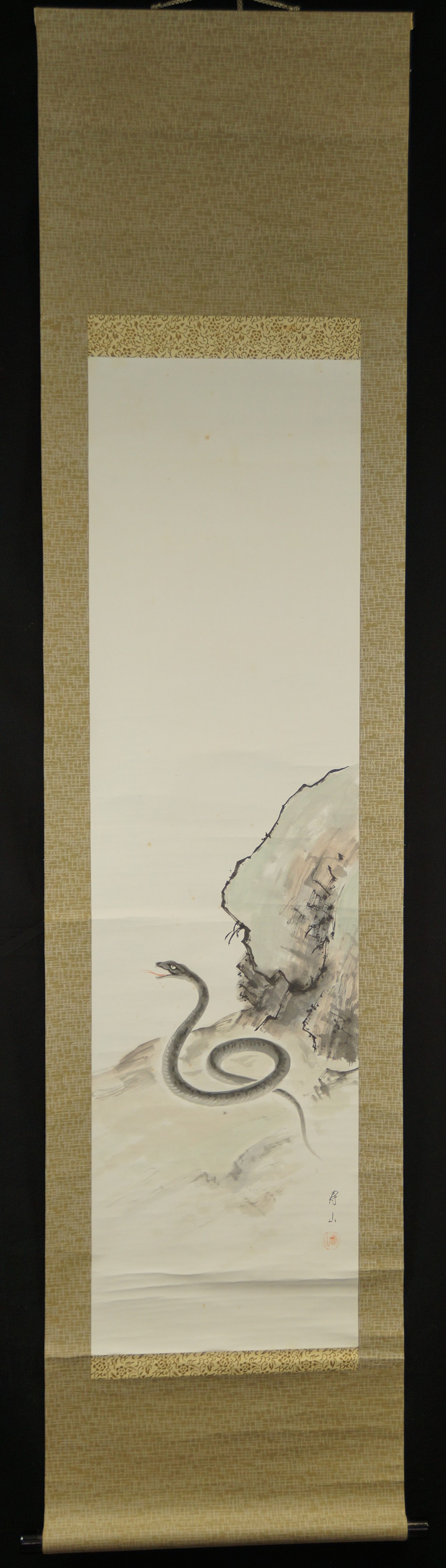 Snake by Kozan Full View Hanging Scroll
