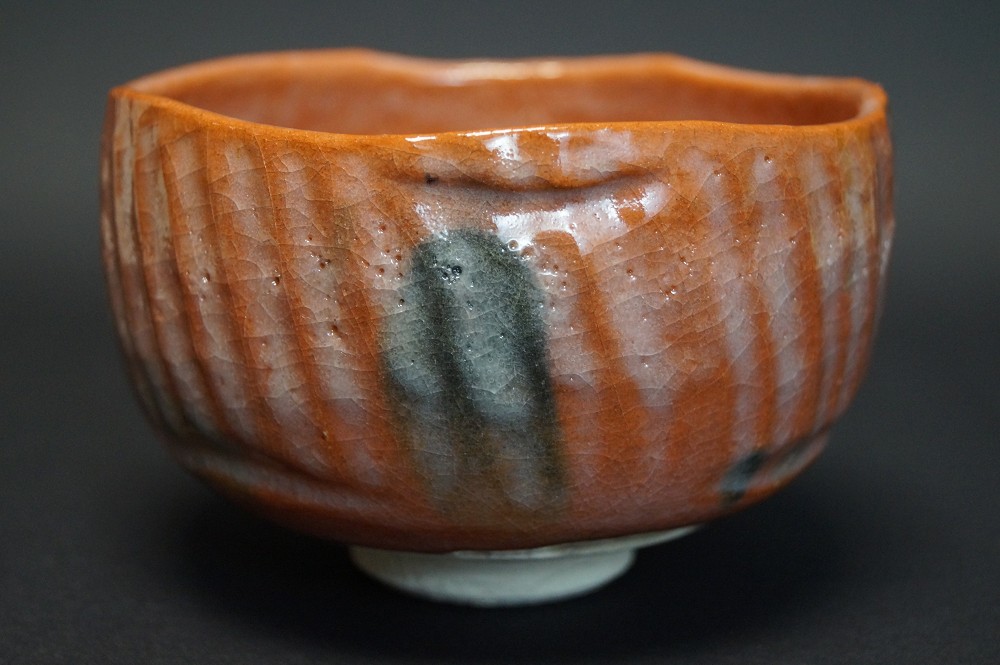 Handgetöpferte japanische Teeschale (Chawan) Raku Keramik Toraku Morisato