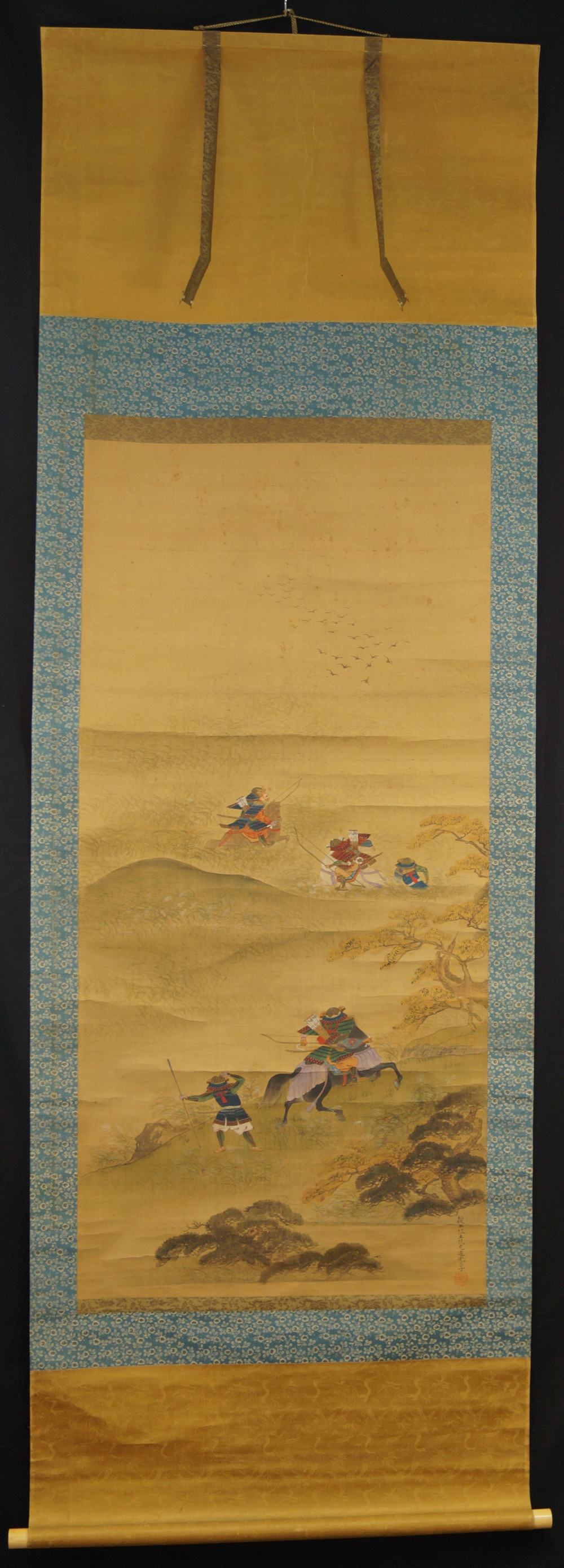 Samurai Warrior by Tosa Mitsuzane hanging scroll 1 full view