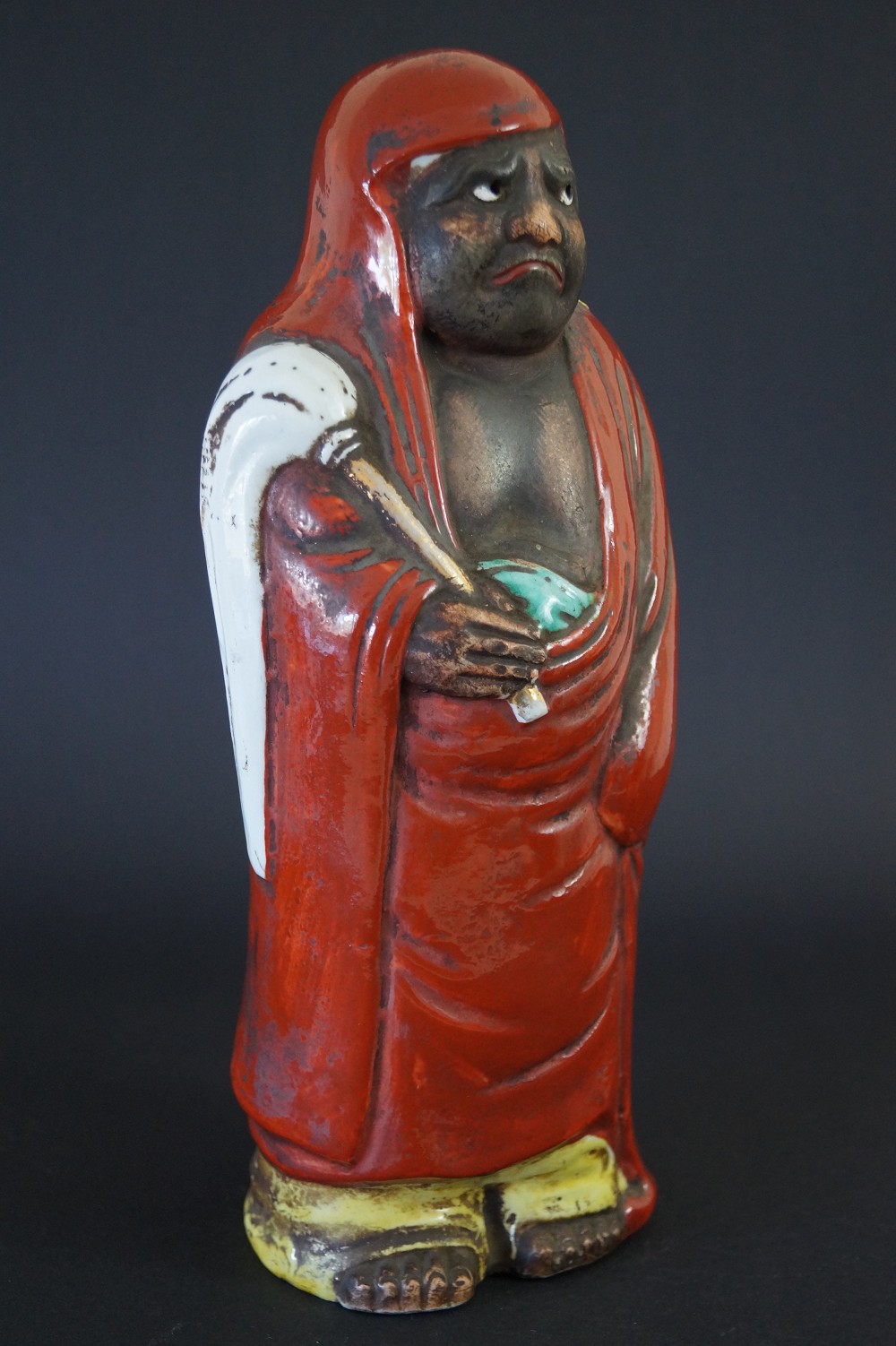 Bodhidharma Daruma Figure Made of Kutani Porcelain Side View 1