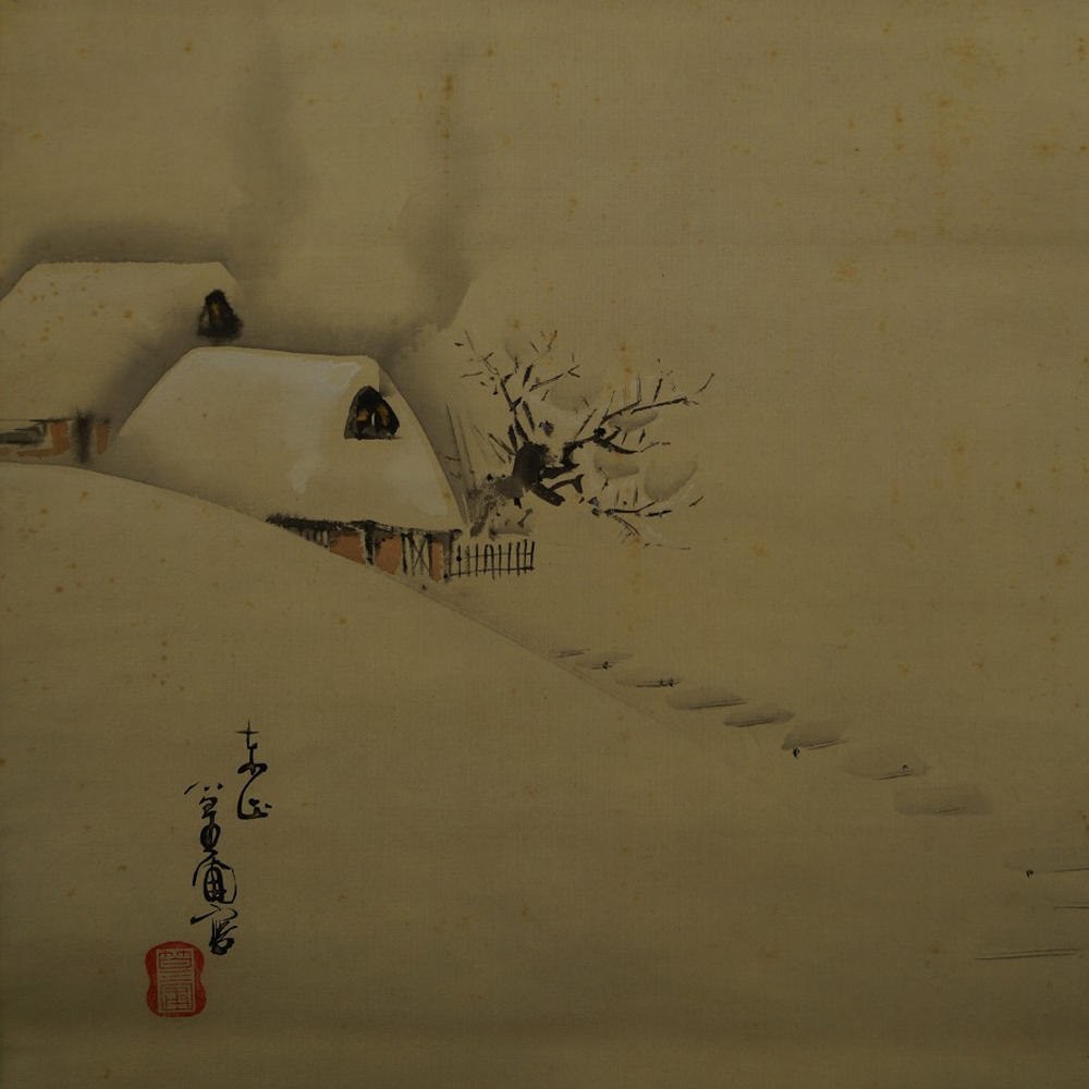 Schneelandschaft - Japanisches Rollbild (Kakejiku, Kakemono)