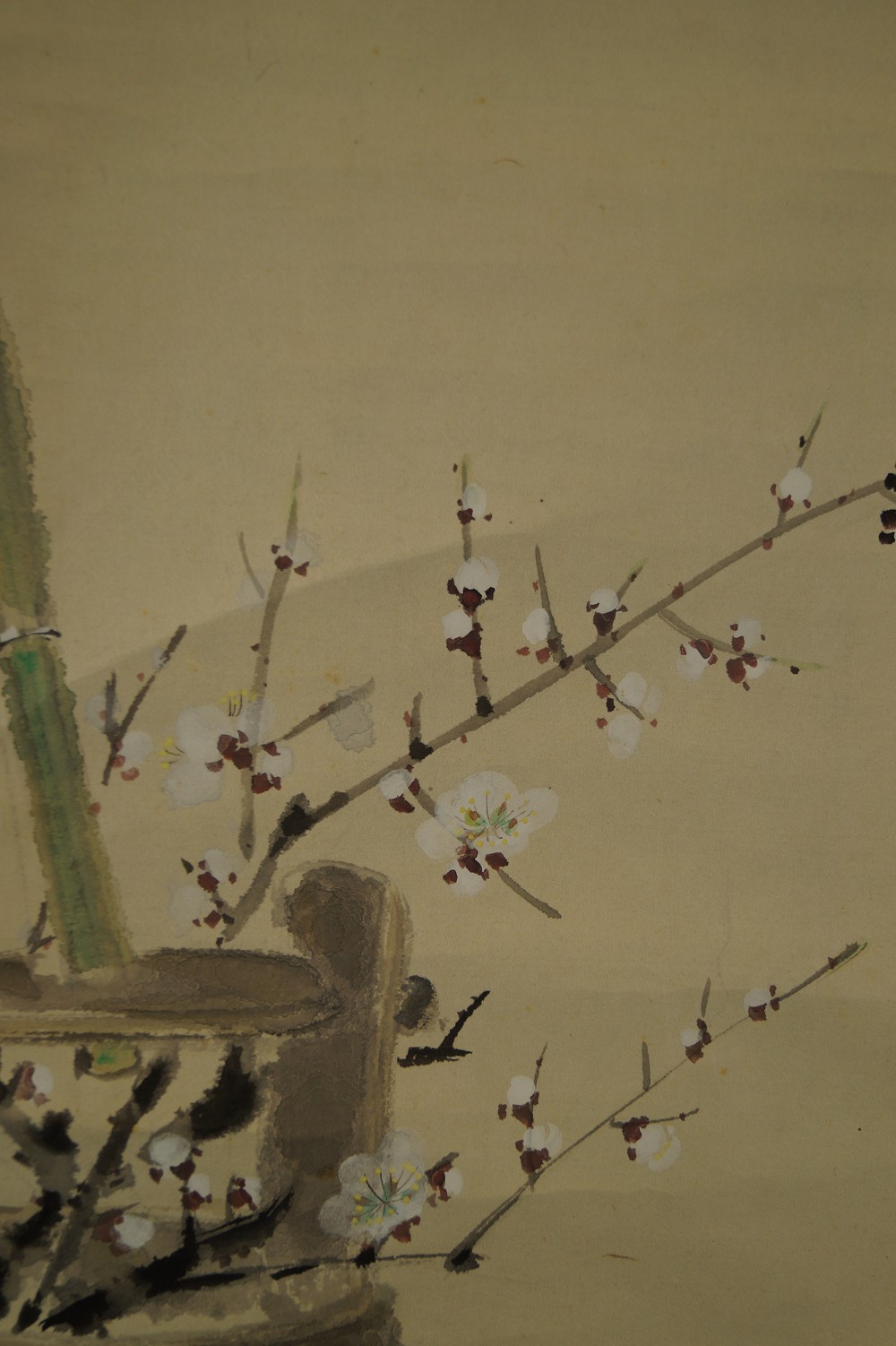 Plum blossom branch motif close-up