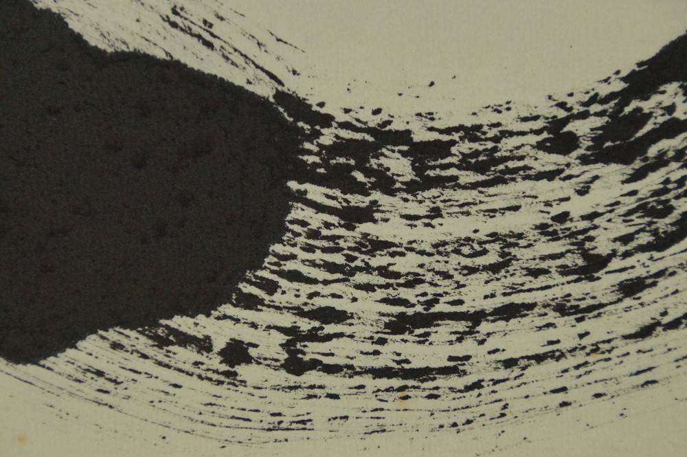 Close-up of the dry brush texture in the enso circle