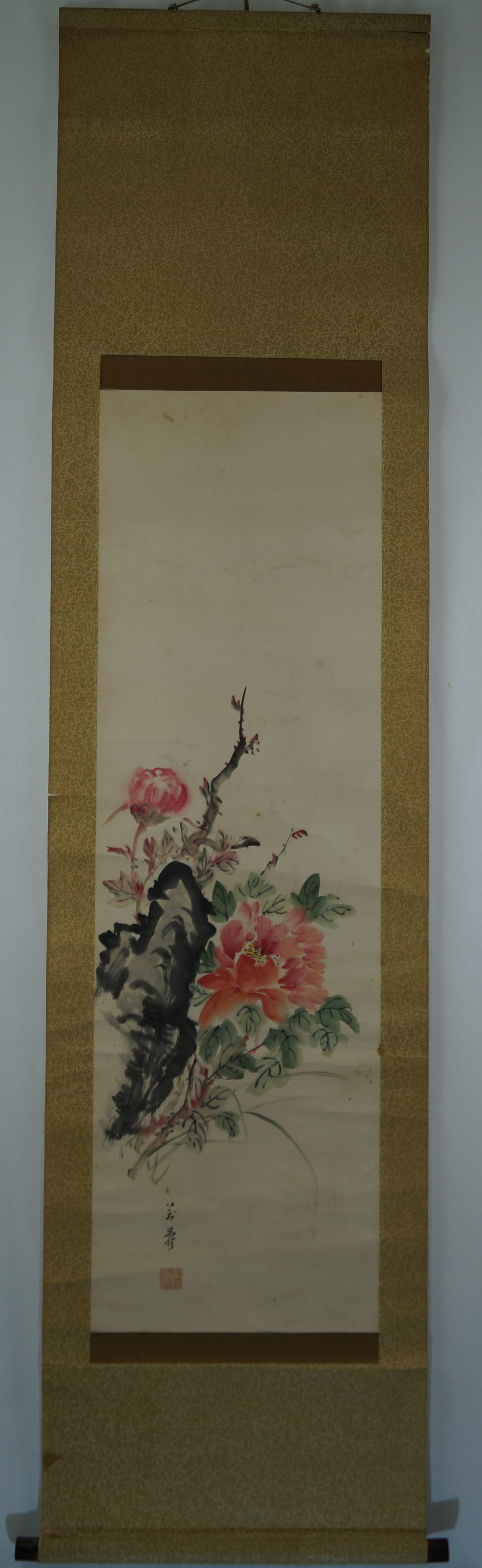 Peony Hanging Scroll Full View Hanging Scroll
