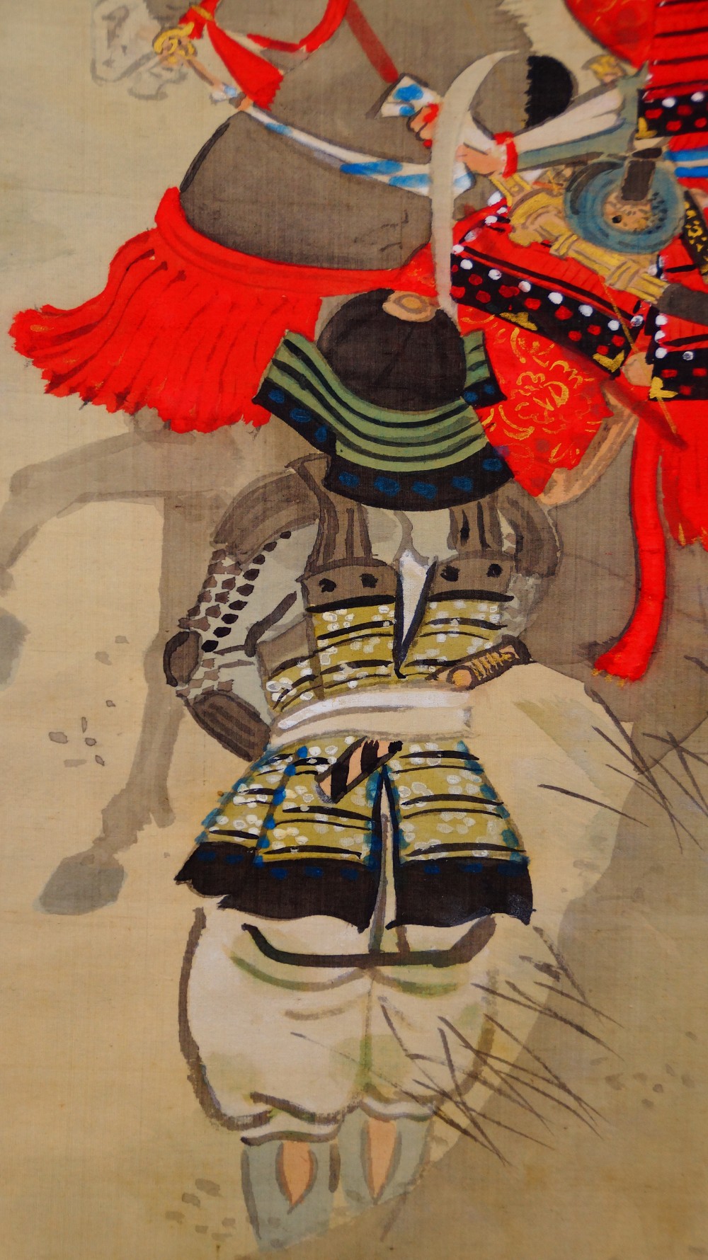 Samurai on Campaign by Kikuchi Yosai armor motif close-up