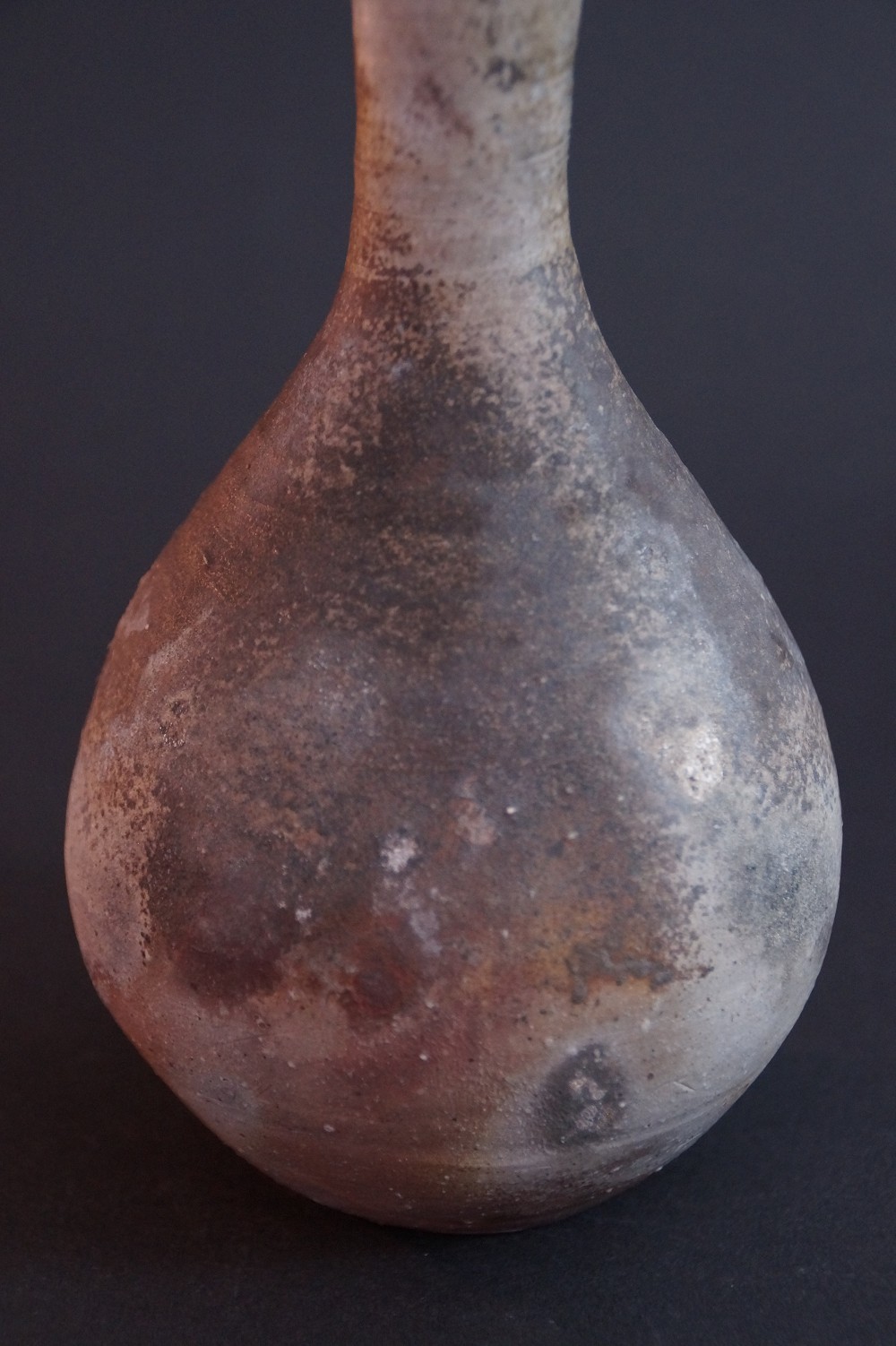 Bizen Vase Glasur Nahaufnahme