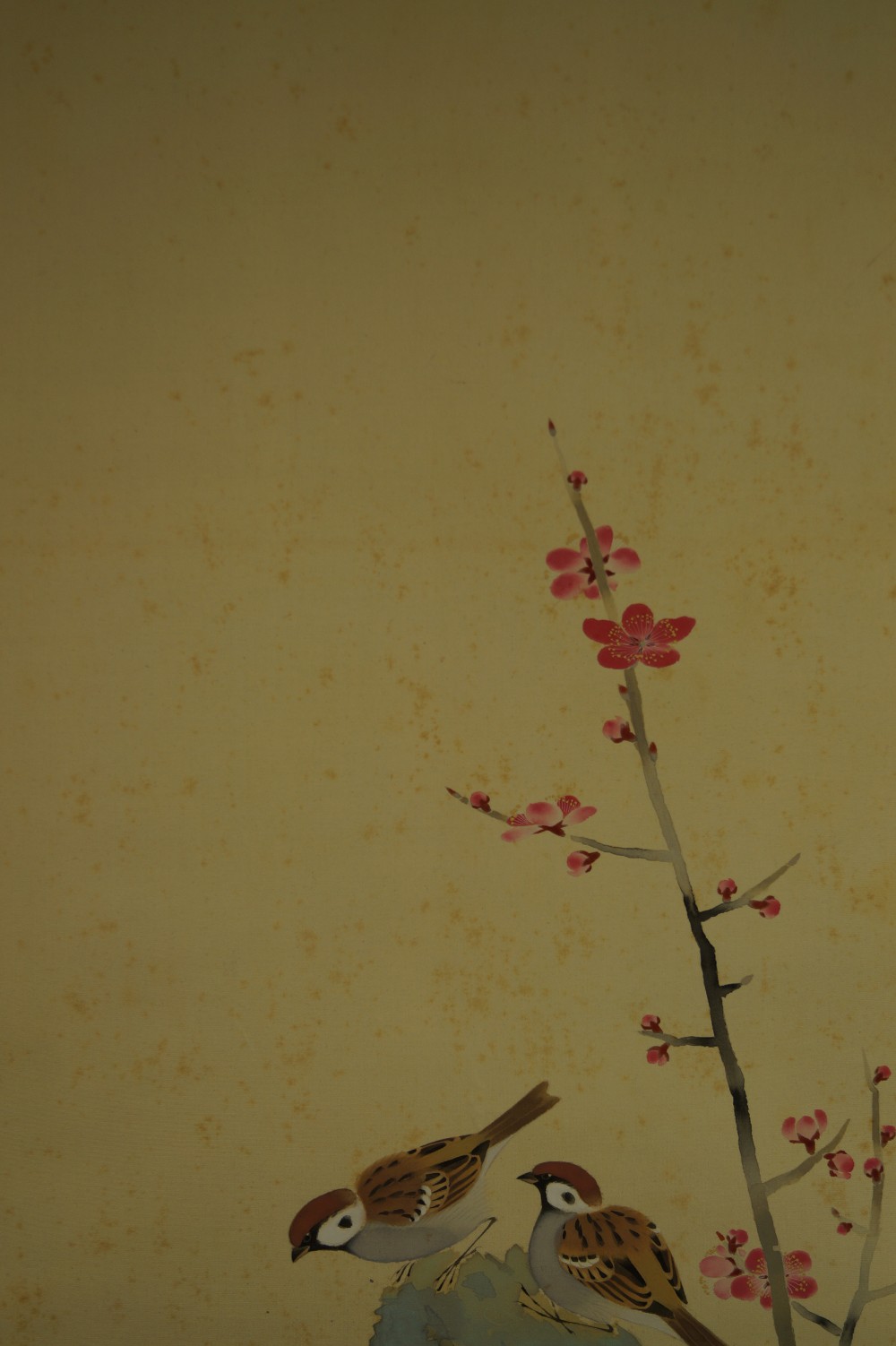 Sparrows and Plum Blossoms Motif Close-Up 1