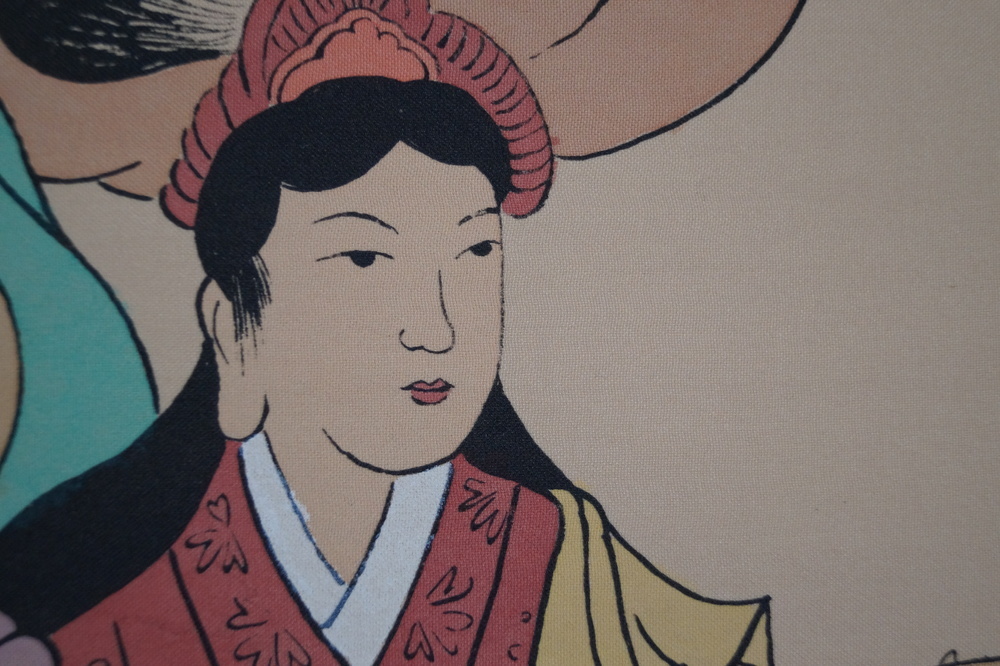 Seven Lucky Gods Hanging Scroll Benten Motif Close-Up