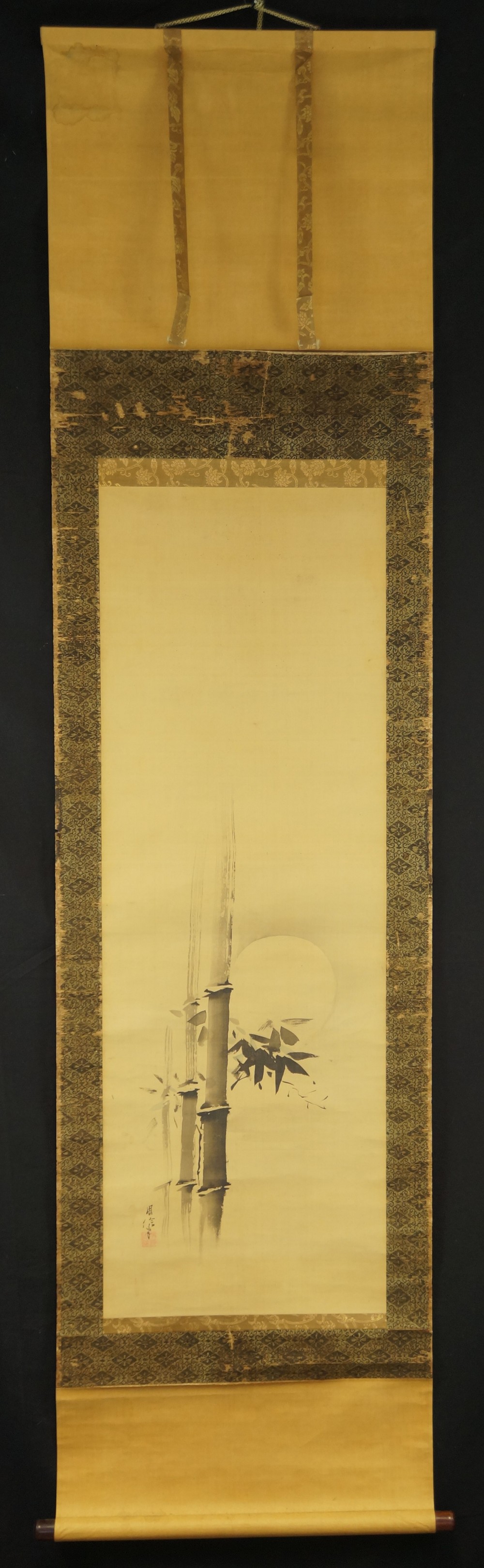 Bamboo by Kano Shunobu Full View Hanging Scroll