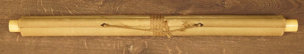 Kalligrafie Kakemono zusammengerollt
