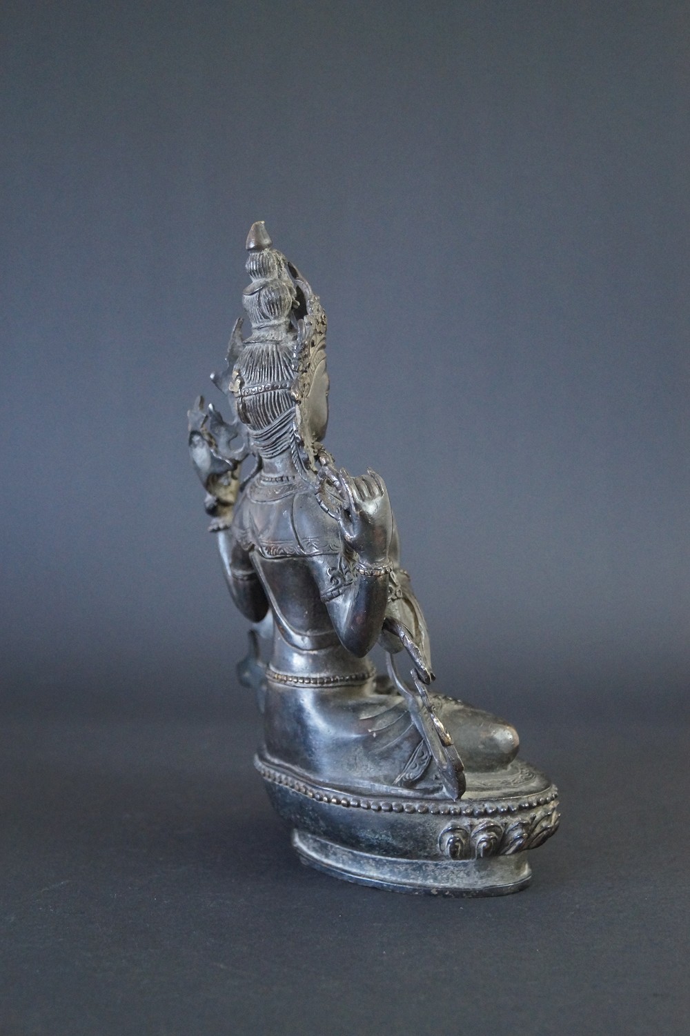 Nepalese Buddha Figure Made of Bronze Side View 3