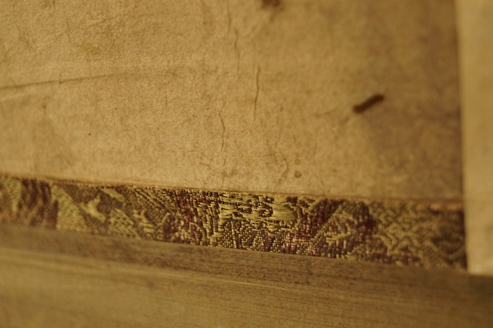Kakemono Weisser Reiher Montierungsdetail