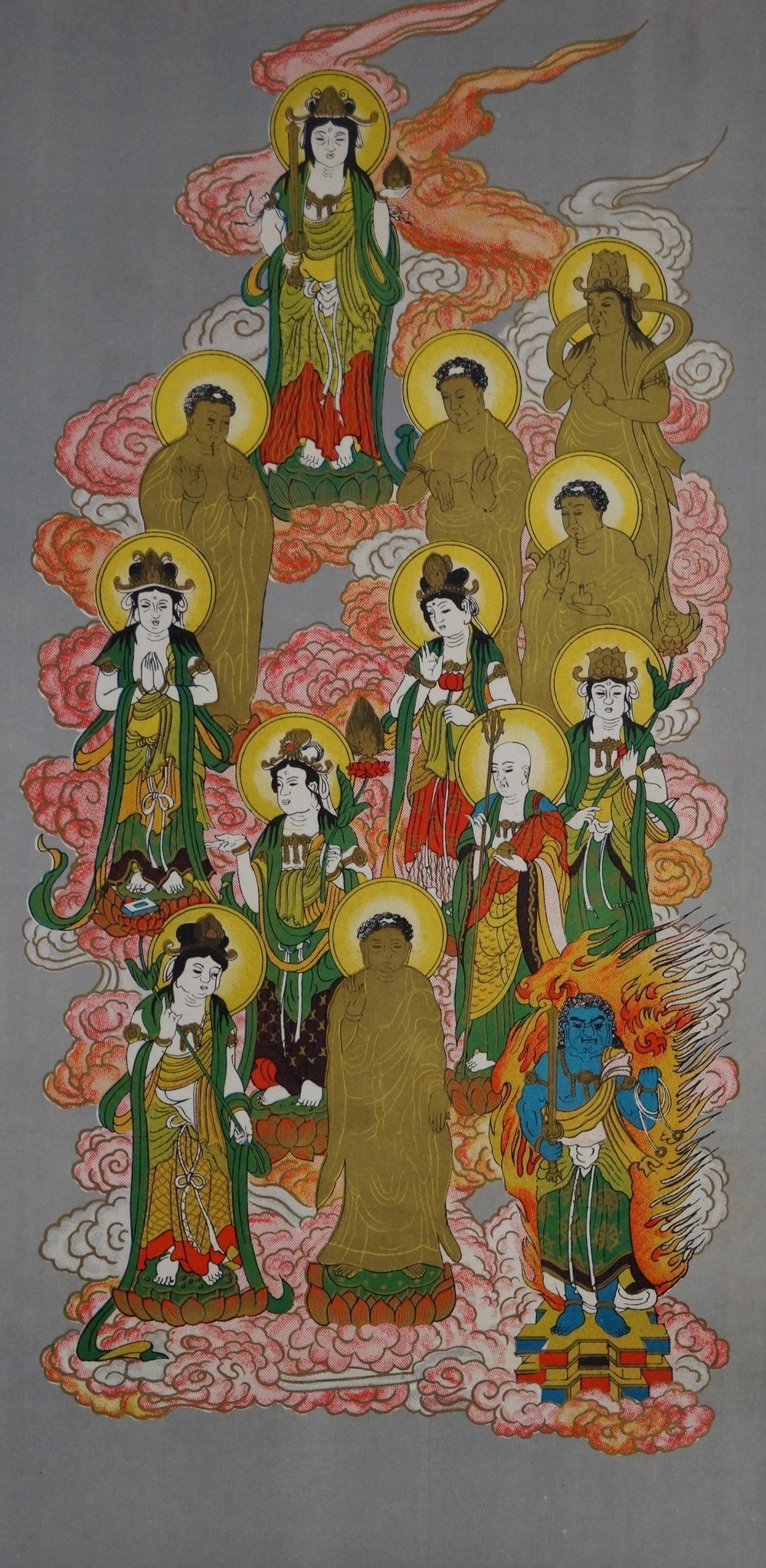 The 13 Buddhas full view of the painting without mounting full motif without mounting
