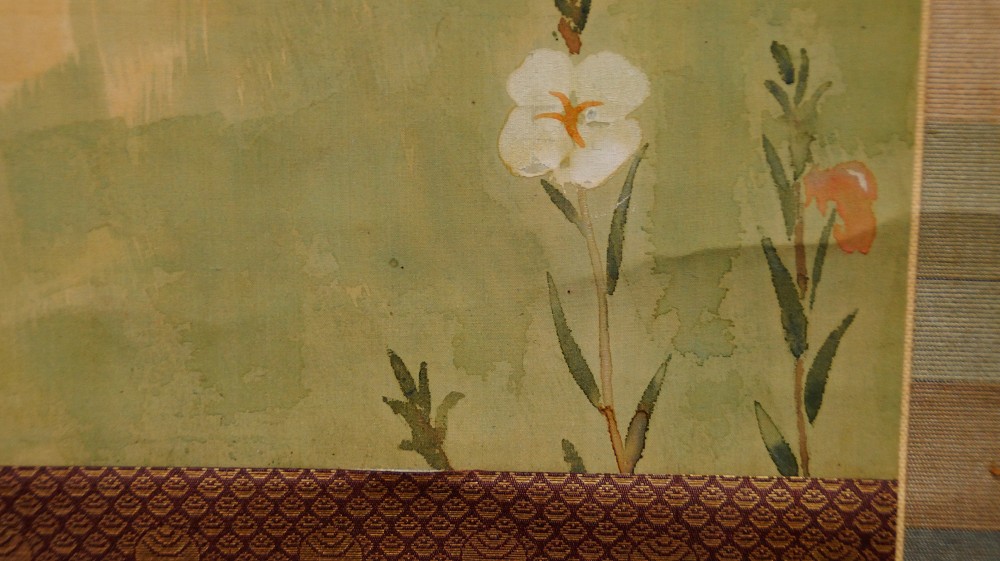 Flowers of Remembrance kakemono by Murata Ikkei lily motif close-up