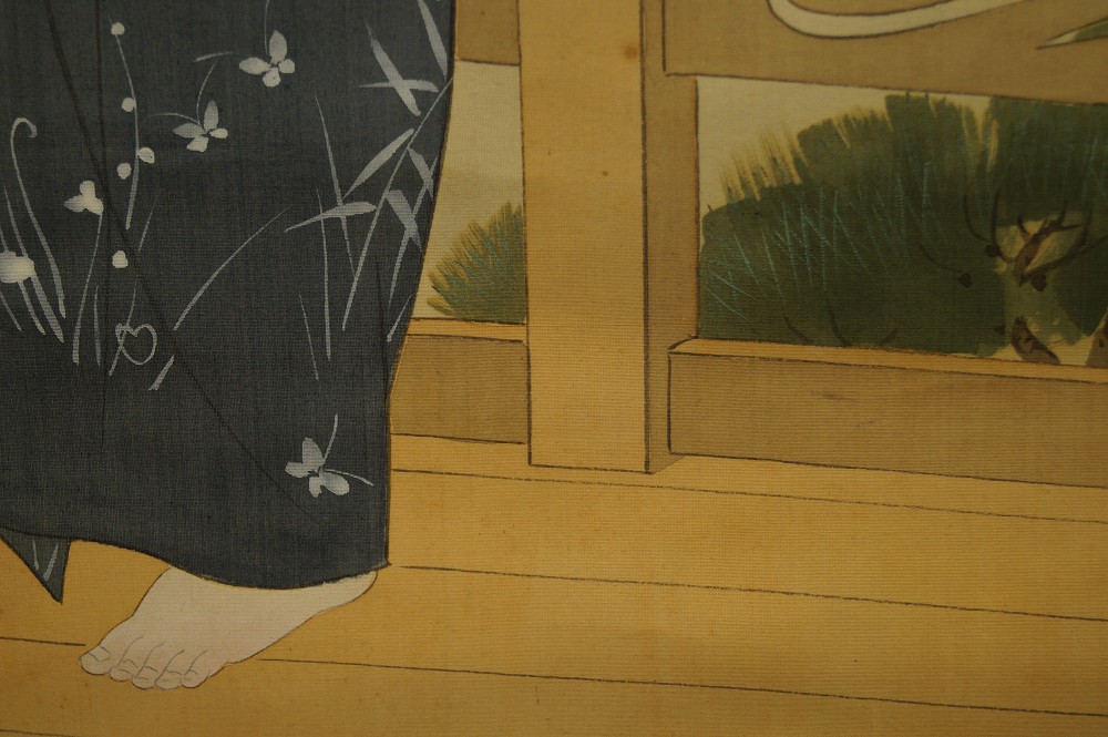 Beauty in Kimono Garden Motif Close-Up