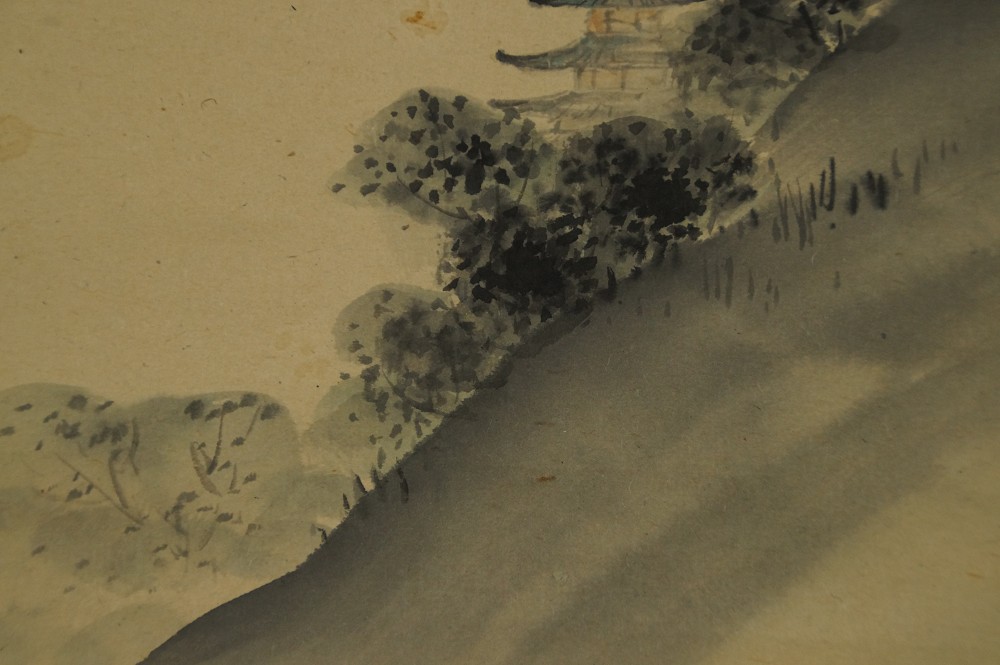 Einsame Pagode in den Bergen Landschaft Nahaufnahme