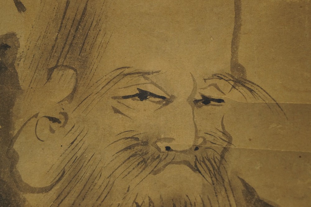 Jurojin hanging scroll Jurojin motif close-up 2