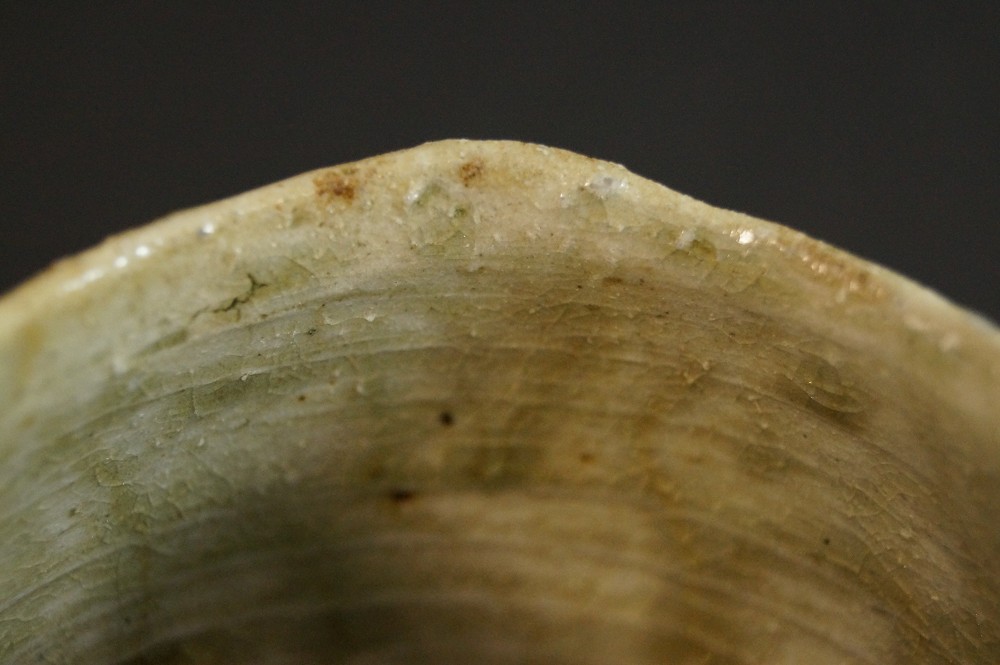 Tanba chawan by Tsuyoshi Uenaka interior view close-up