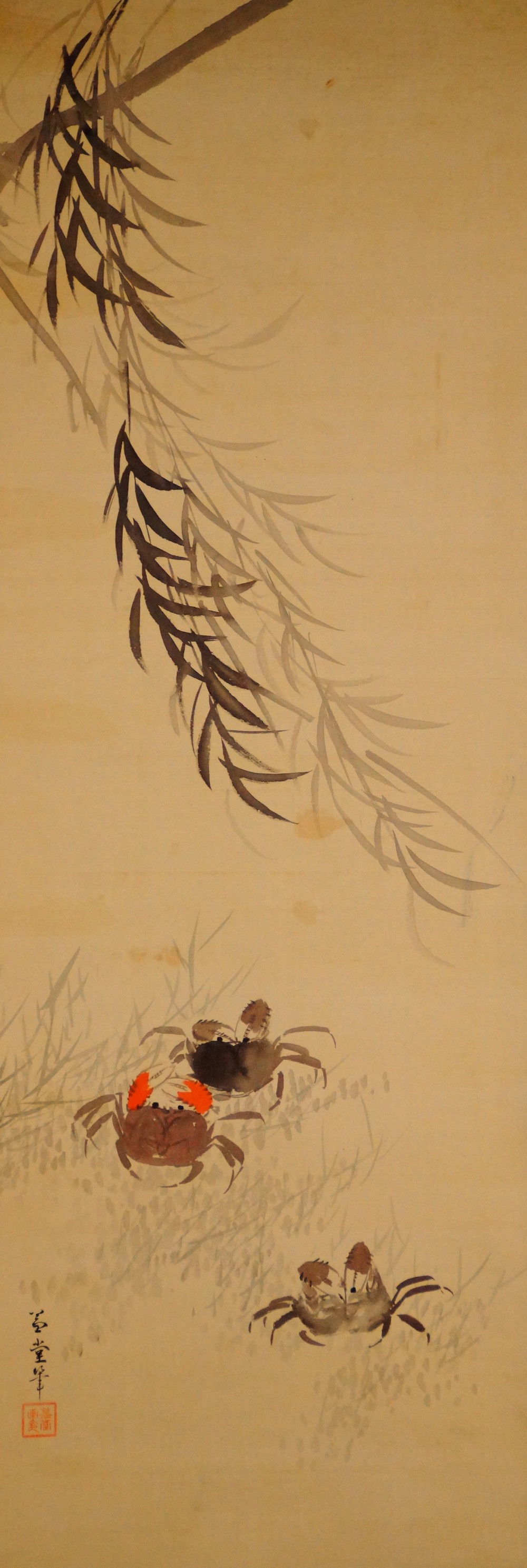 Play of the Crayfish hanging scroll by Ekito Full Motif Without Mounting