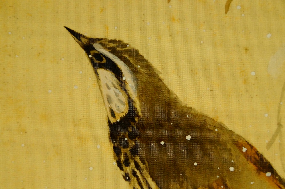 Bird in Winter Kakemono by Ito Keisui Bird Motif Close-Up 2
