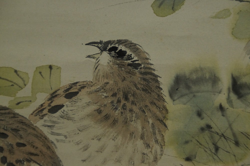 Quails in the Grass by Hiroune Araki Quail Motif Close-Up 3