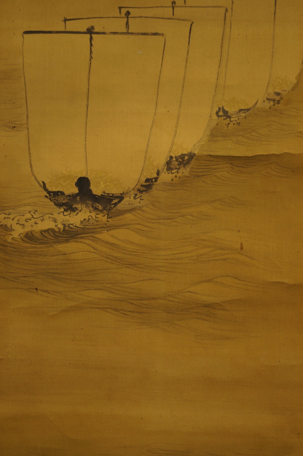 Japanisches Rollbild Boote Boote Motiv Nahaufnahme 3