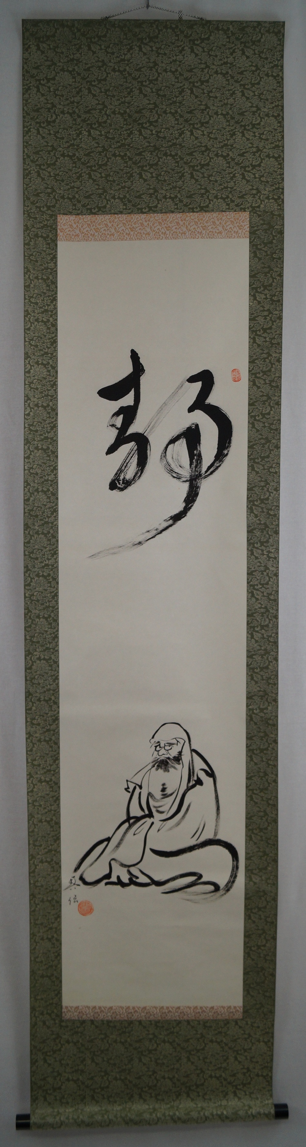 Bodhidharma (Daruma) - Japanisches Rollgemälde (Kakejiku)