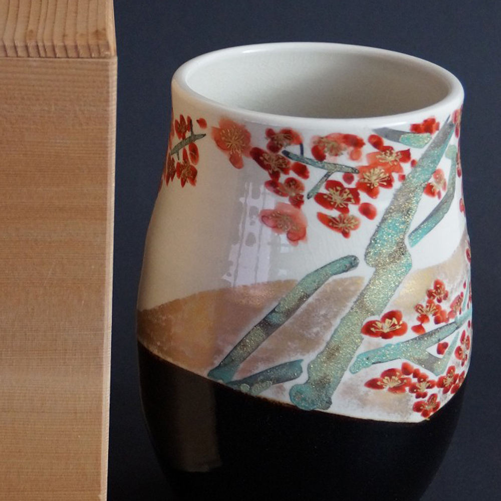 Kutani Vase von Akimori Nakata Nahaufnahme Vorschau