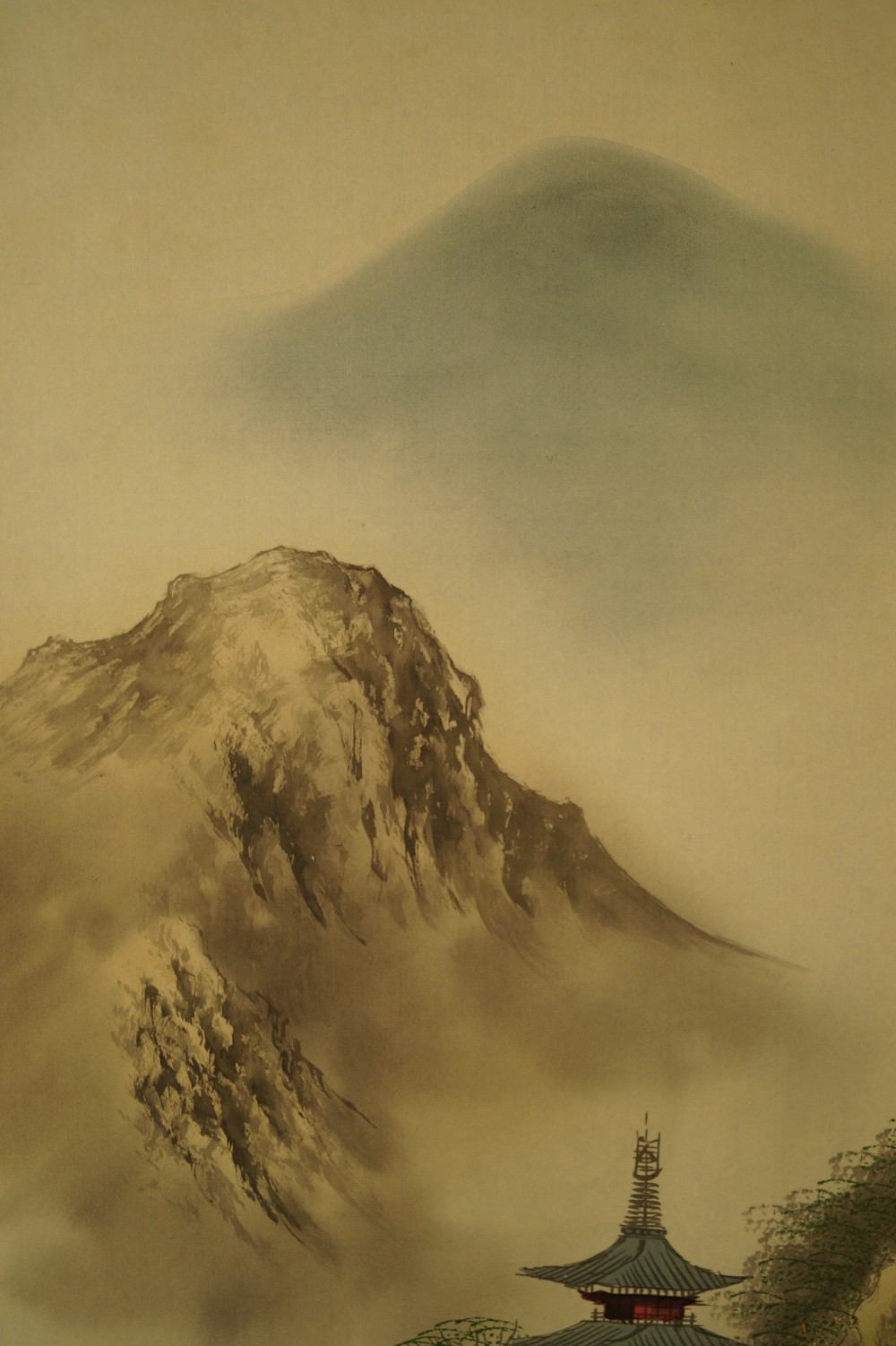 Landschafts Kakemono Berg Motiv Nahaufnahme 1