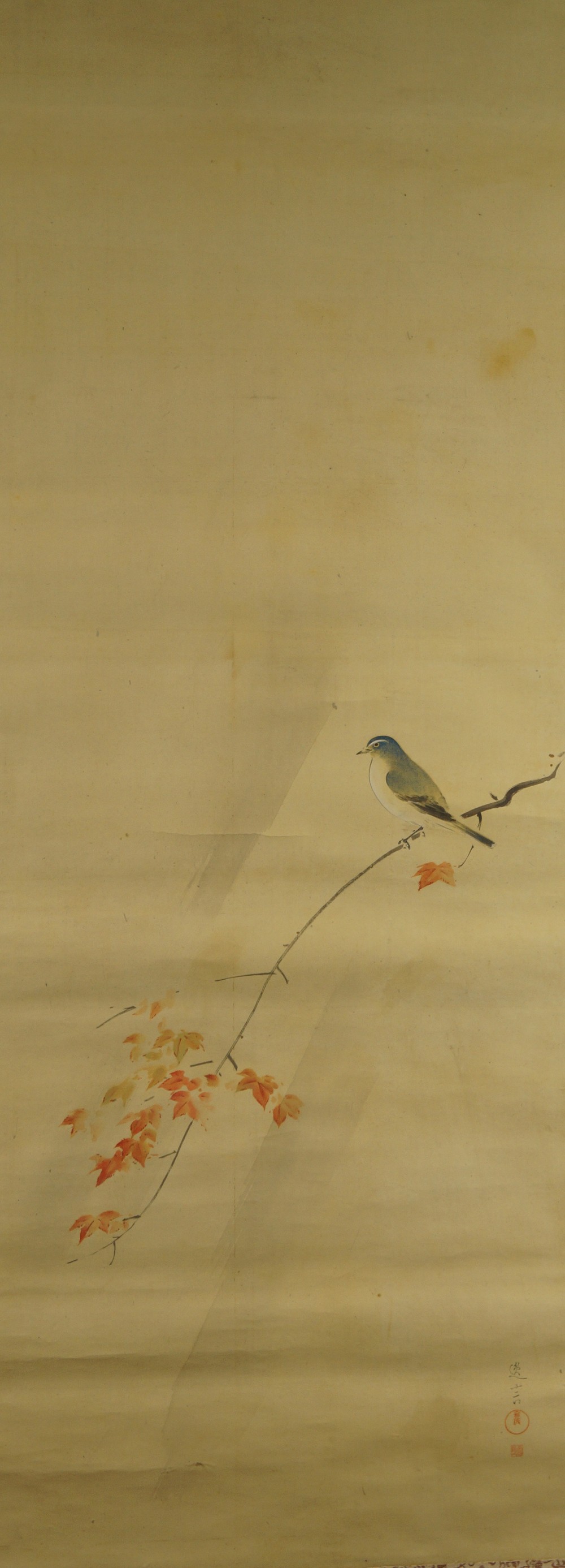 Japanisches Rollbild Herbst Gesamtmotiv ohne Rahmung