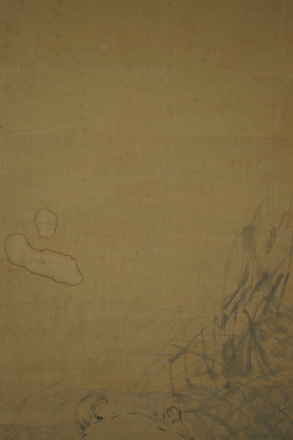 Puppies in the grass hanging scroll landscape close-up
