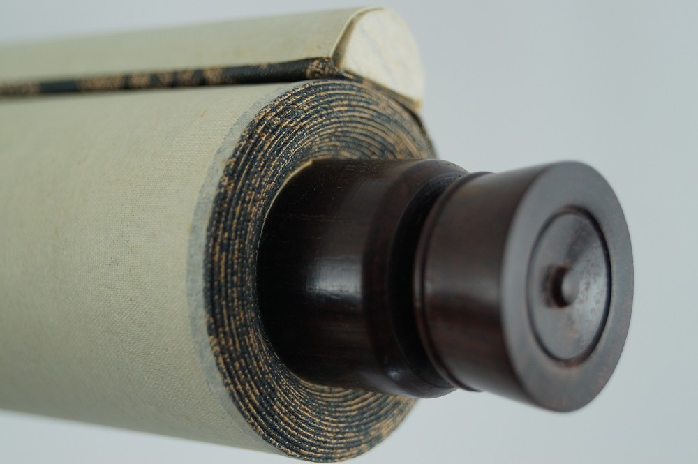 Samurai hanging scroll roller detail 2