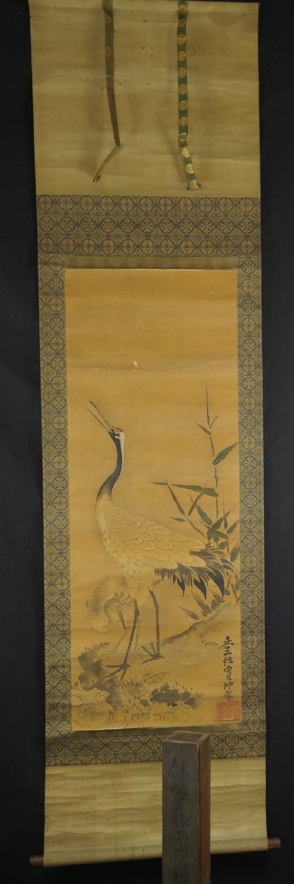 Two Cranes by Jikoji Sanenaka Full View Hanging Scroll