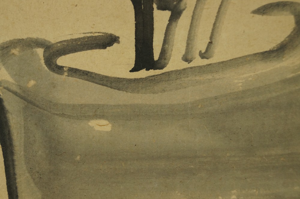 Bamboo Hanging Scroll Vase Motif Close-Up 2