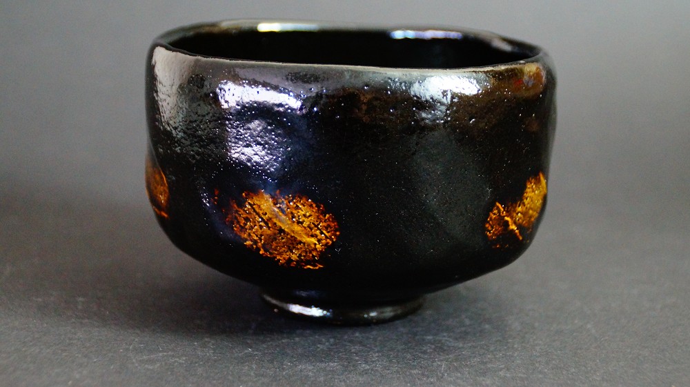 Chawan Tea Bowl Made of Raku Ware by Shoraku Sasaki Front View
