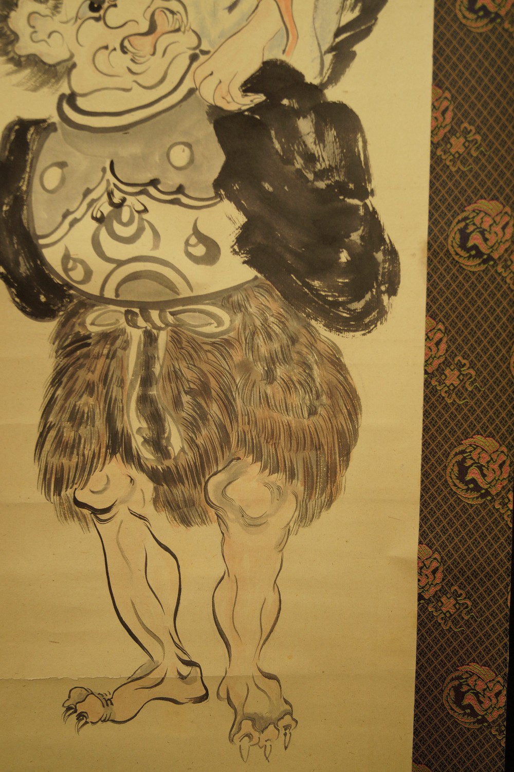 Lady Under Wisteria Blossoms Oni Motif Close-Up 1
