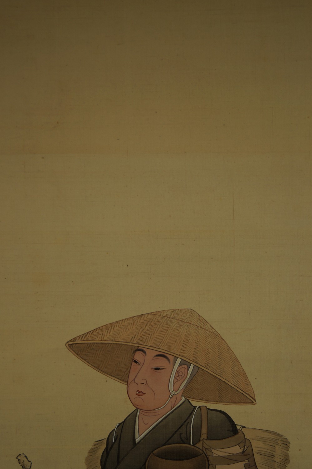Japanese Hanging Scroll Zen Monk Motif Close-Up 1