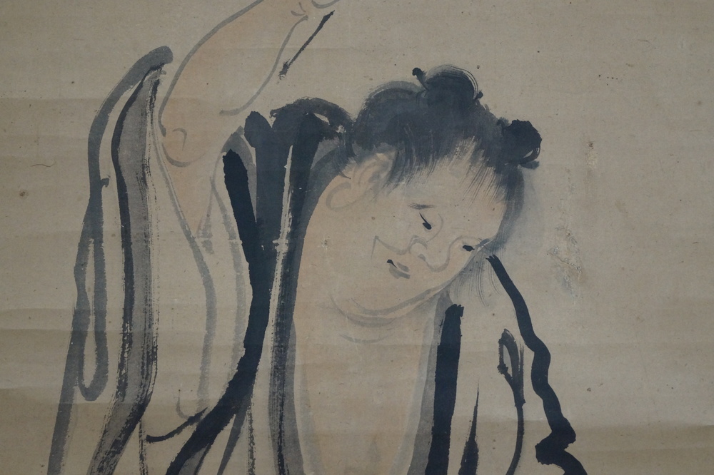 Monk Hanging Scroll Face Close-up