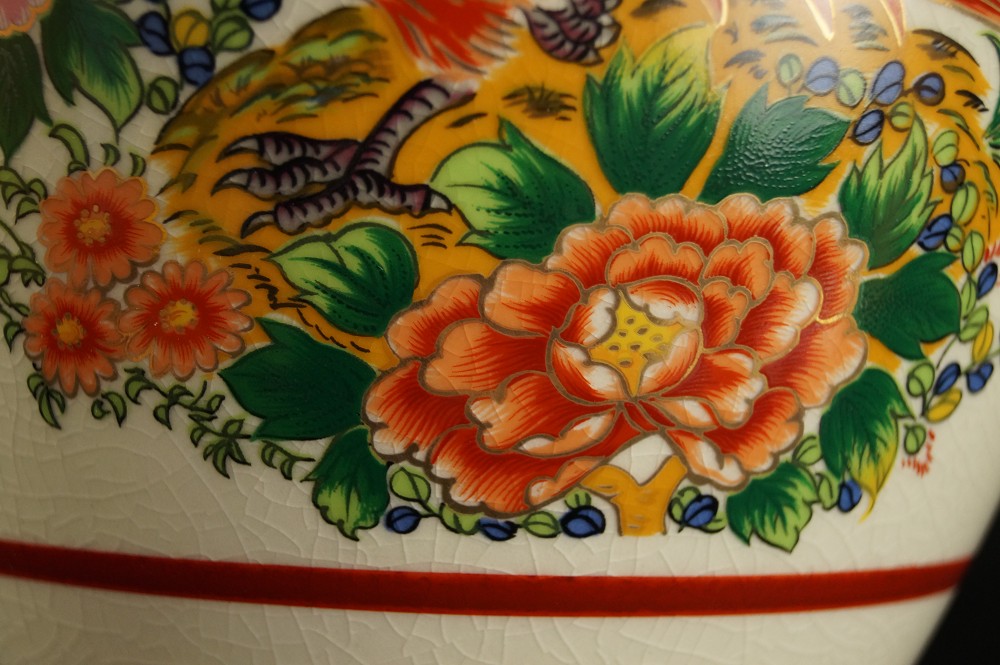 Birds Peonies Vase Peonies Motif Close-Up 2