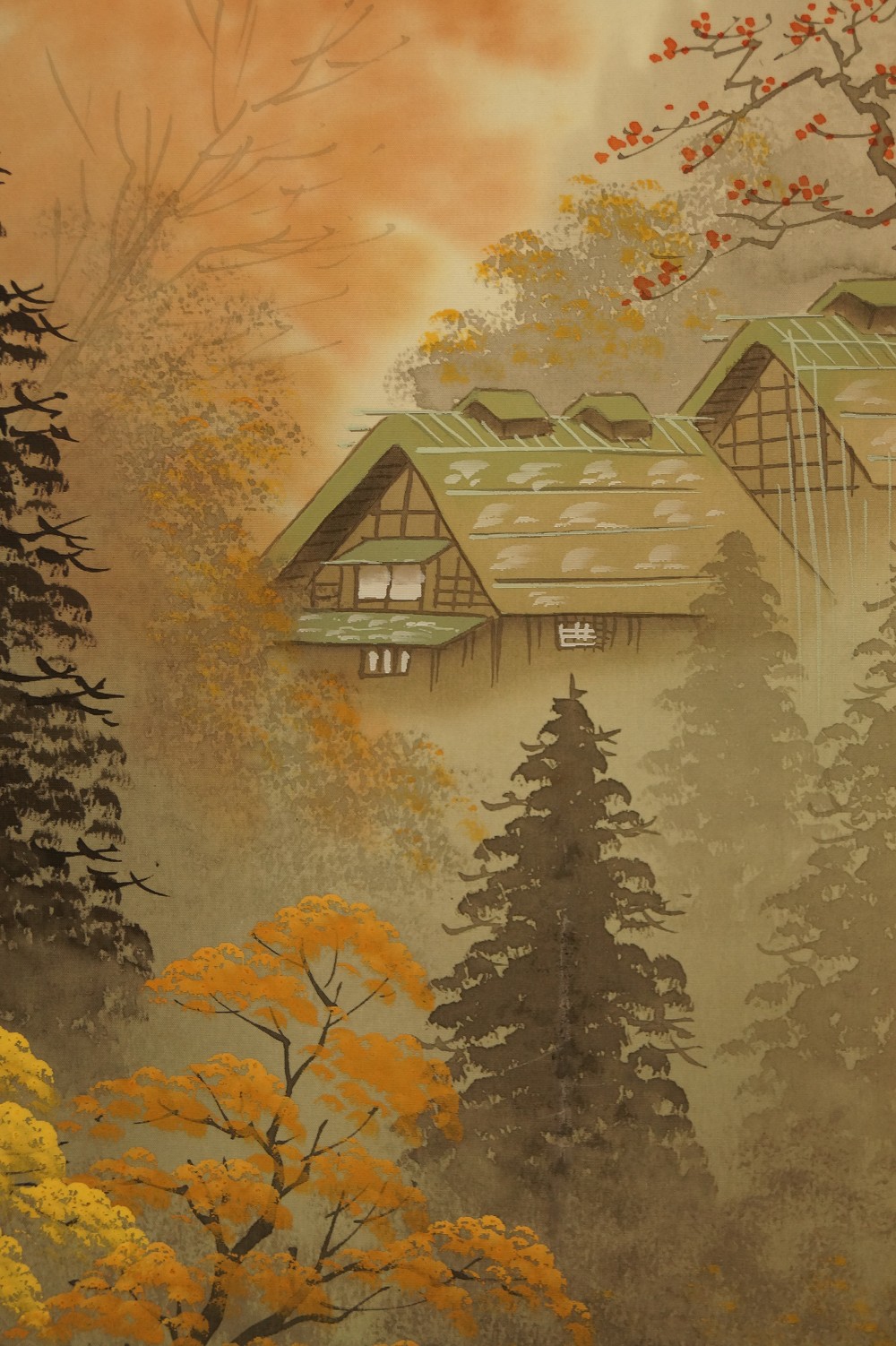 Vier Jahreszeiten Kakemono Set Herbst Motiv Nahaufnahme