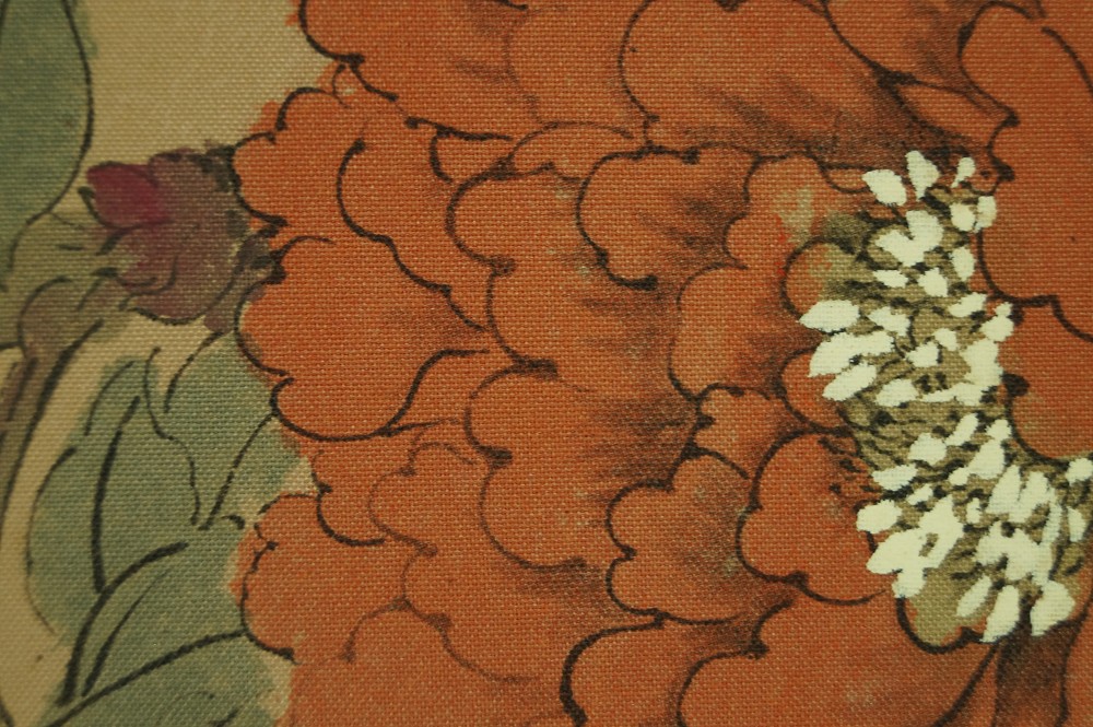 Kakemono Peonies and Sakura Peony Motif Close-Up 2