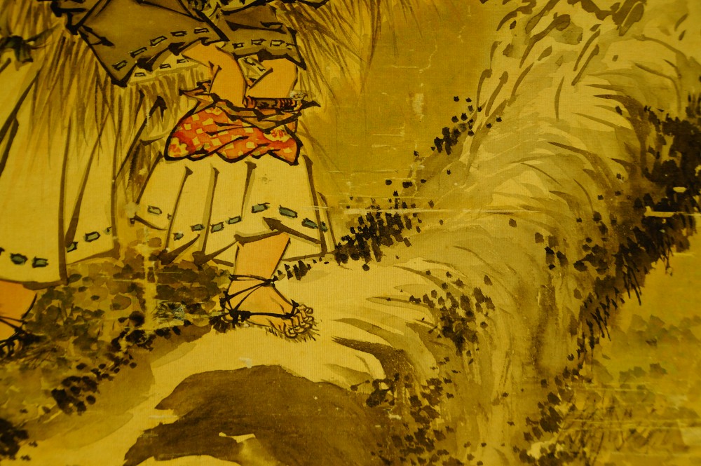 Nocturnal robber hanging scroll robber motif close-up 3
